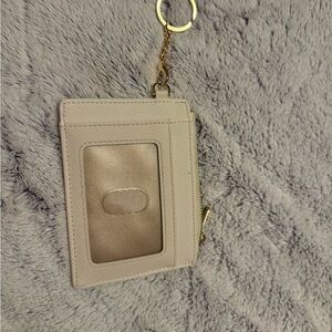 Beige Card Holder Keychain